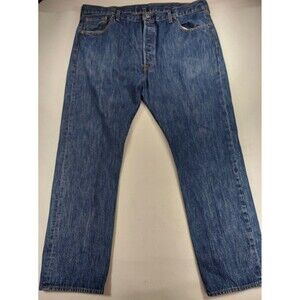 Levis 501 Jeans Men 42x32 Blue Straight Button Fly Dark Denim 2019